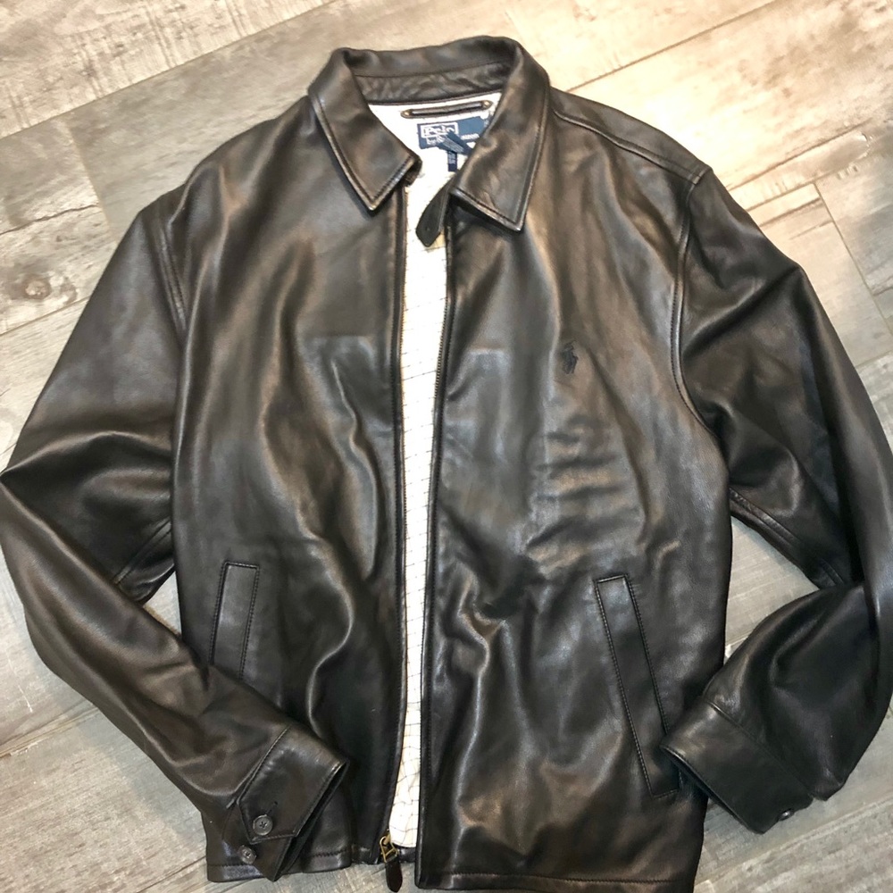 Ralph Lauren genuine black leather jacket